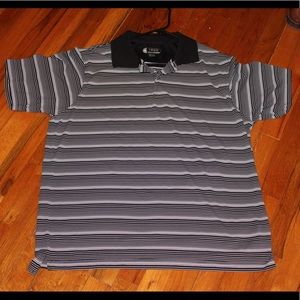 Black & White Striped IZOD Cool Fx Golf Shirt